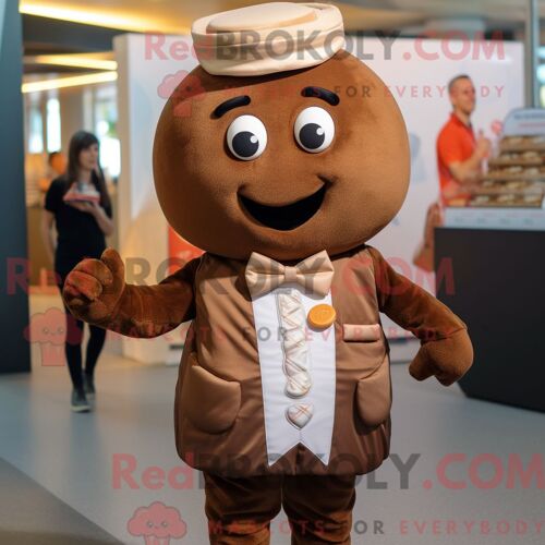Costume De Mascotte Redbrokoly De Saumon Bleu Sarcelle Habillé D Un Pull Et De Montres Intelligentes