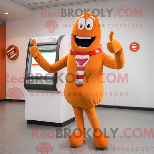 Costume De Mascotte Redbrokoly D Oiseau Dodo Orange Personnage Habillé D Une Chemise Oxford Et De Gants