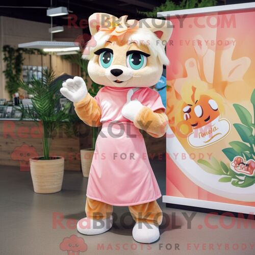 Costume Mascotte Redbrokoly De Narval Orange Personnage Habillé Avec Une Chemise De Rugby Et Des Bagues
