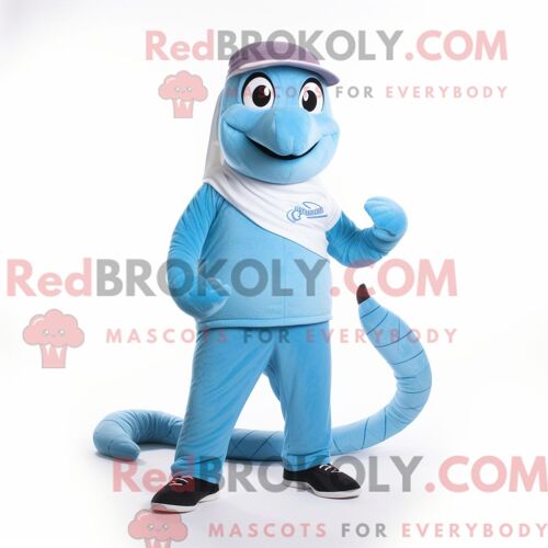 Costume De Mascotte Redbrokoly De Lion Tamer Lavande Habillé Avec Une Veste De Moto Et Des Colliers