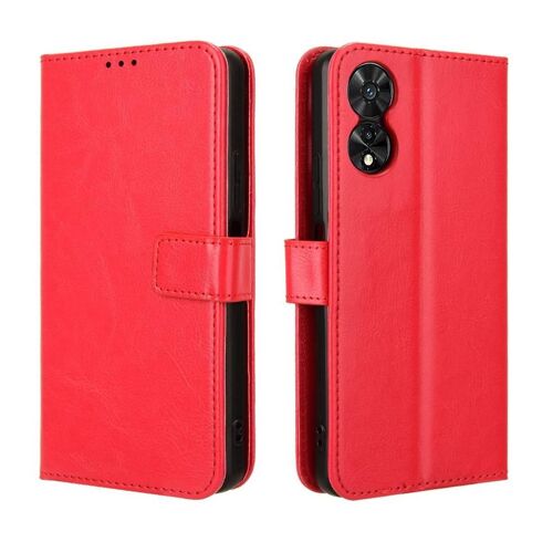 Étui Pour Tcl 50 5g Portefeuille Couverture Rabotant Titulaire De La Carte Magnétique - Rouge
