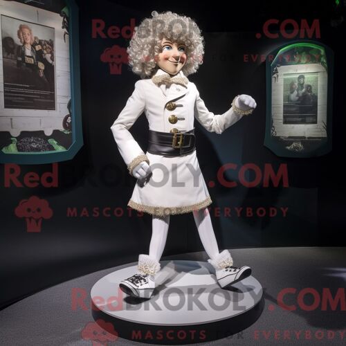 Costume De Mascotte Redbrokoly De Chaussures De Danse Irlandaises Blanches Personnage Habillé D Un Manteau Et De Ceintures