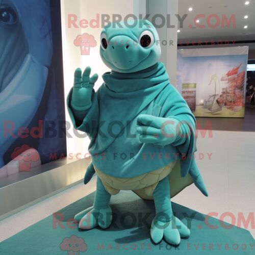 Costume Mascotte Redbrokoly De Filet De Volley-Ball Bleu Personnage Habillé D Une Combinaison Et De Pochettes De Costume