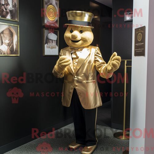 Costume Mascotte Redbrokoly De Strongman Noir Personnage Habillé Avec Une Robe Longue Et Des Colliers