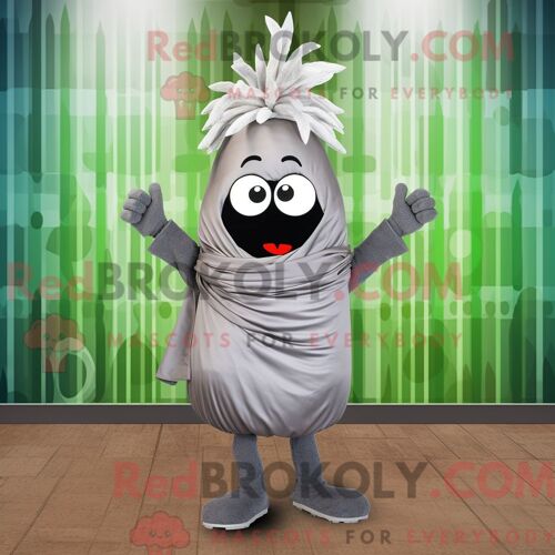 Costume De Mascotte Redbrokoly De Gorille Cyan Habillé D Un Jean Boyfriend Et D Une Écharpe