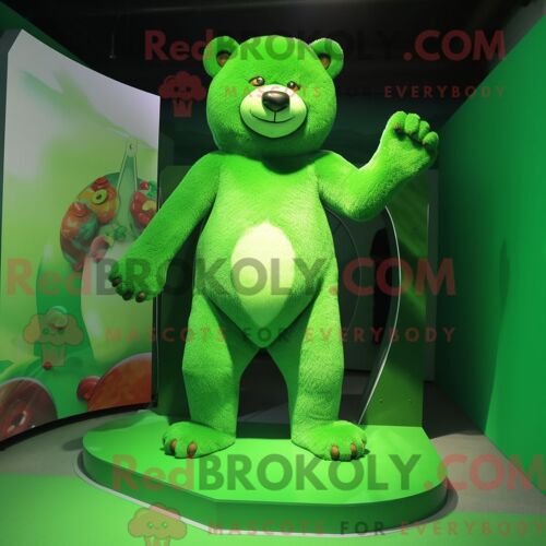 Costume De Mascotte Redbrokoly D Ours Vert Habillé D Un Bikini Et De Coussinets De Pieds