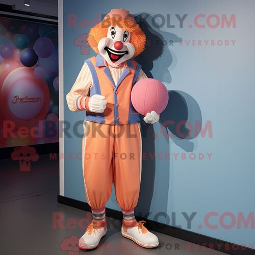 Costume De Mascotte Redbrokoly De Clown Pêche Personnage Habillé Avec Un Pantalon De Jogging Et Un Béret