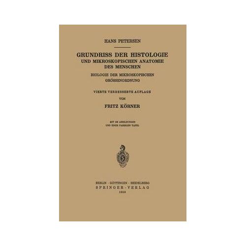 Grundriss Der Histologie Und Mikroskopischen Anatomie Des Menschen