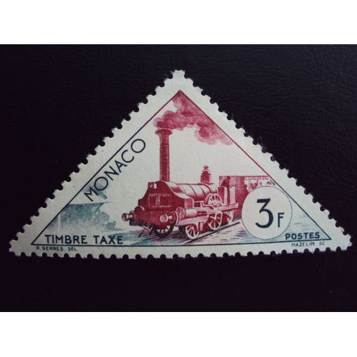 Monaco...Timbre Taxe 3f..Le Train À Vapeur;