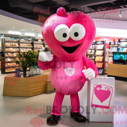 Costume Mascotte Redbrokoly De Vache En Jersey Blanc Personnage Habillé Avec Un T-Shirt À Col En V Et Des Boutons De Manchette