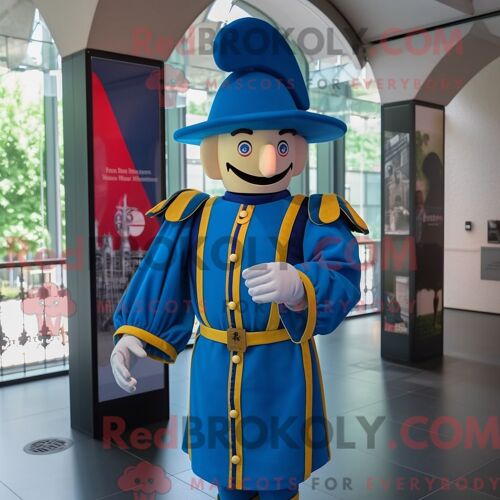 Costume De Mascotte Redbrokoly De La Garde Suisse Bleue Personnage Habillé D Une Chemise Et De Chapeaux Oxford