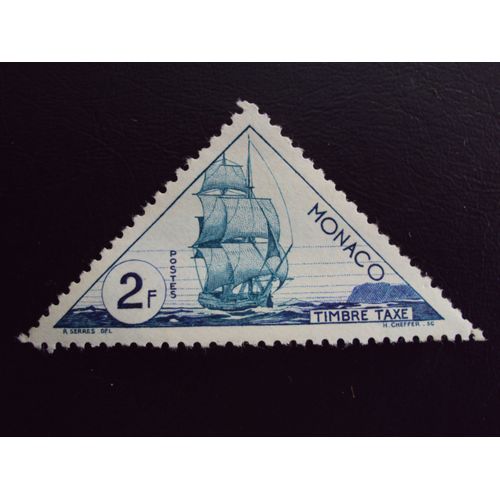 Monaco..Timbre Taxe 2f..Le Voilier.