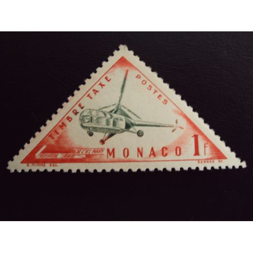 Monaco...Timbre Taxe.1f.L'hélicoptère.
