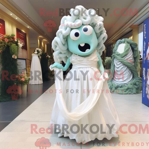 Costume Mascotte Redbrokoly D Alpaga Blanc Personnage Habillé D Un Smoking Et De Porte-Monnaie