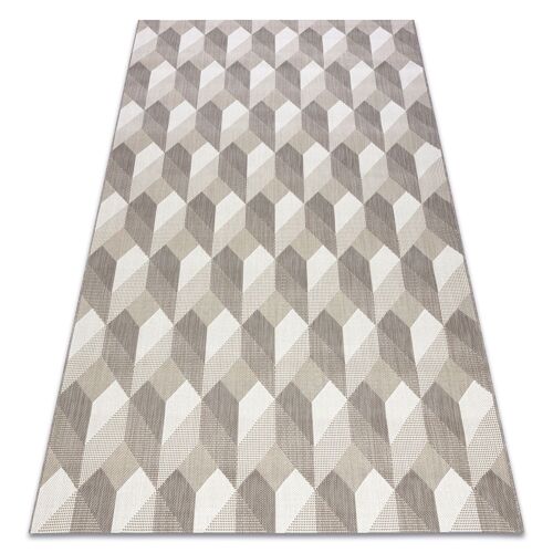 200x290 Cm Tapis En Corde Sizal Flat 48624/686 Cubes 3d