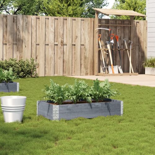 Vidaxl Jardinière Gris 100x50 Cm Bois Massif De Pin