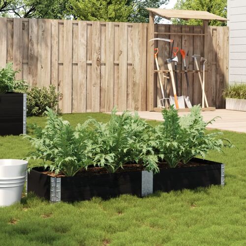 Vidaxl Jardinière Noir 150x50 Cm Bois Massif De Pin