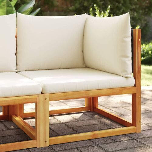 Vidaxl Canapé D'angle De Jardin Avec Coussins Bois Massif D'acacia