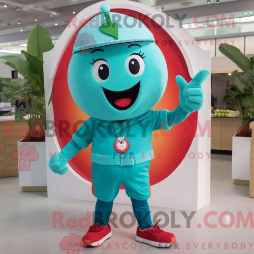 Costume Mascotte Redbrokoly De Gant De Boxe Beige Habillé D Un Short Cargo Et De Bracelets De Cheville