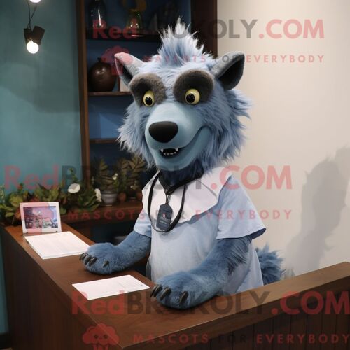 Personnage Mascotte Redbrokoly De Monocycliste Gris Habillé D Une Robe Fourreau Et De Porte-Documents