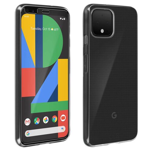 Coque Google Pixel 4 Silicone Souple et Film Verre Trempé 9H transparent