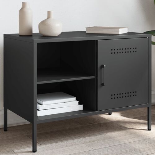 vidaXL Meuble TV noir 68x39x50,5 cm acier