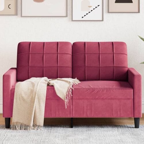 vidaXL Canapé à 2 places Rouge bordeaux 120 cm Velours