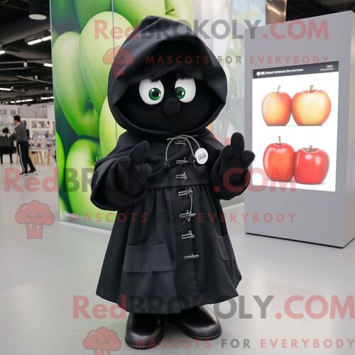 Personnage Mascotte Redbrokoly De Pomme Noire Habillé D Une Dissimulation Et De Bérets