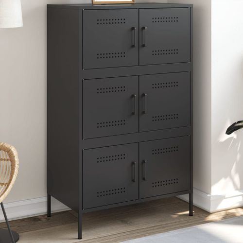 Vidaxl Buffet Haut Noir 68x39x113 Cm Acier