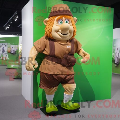 Personnage De Costume De Mascotte Redbrokoly De Soldat Spartiate De Rouille Habillé D Un Jegging Et D Épinglettes