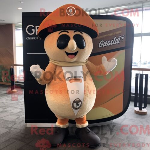 Costume De Mascotte Redbrokoly Peach Guinness Habillé Avec Un Short Et Des Bérets