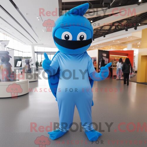 Personnage De Costume De Mascotte Redbrokoly De Dauphin Noir Habillé D Un Sweat À Capuche Et De Sacs Fourre-Tout