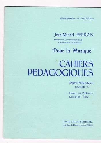 Cahiers Pédagogiques - Degré Élémentaire - Cahier B - Cahier Du Professeur
