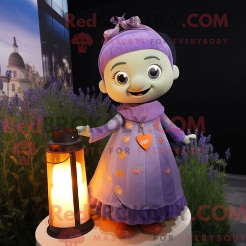 Mascotte Redbrokoly De Bougie Parfumée À La Lavande Personnage Habillé Avec Une Robe Et Des Broches