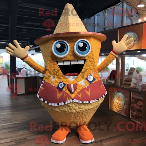 Costume De Mascotte Redbrokoly De Marcheur Sur Échasses Jaune Citron Habillé D Une Robe De Soirée Et De Pinces À Cheveux