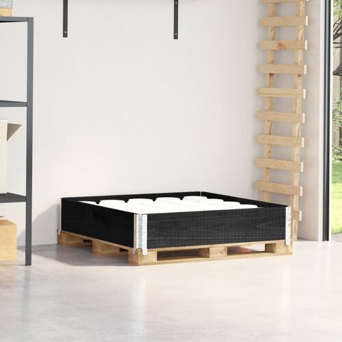 vidaXL Collier de palette noir 100x100 cm bois de pin solide