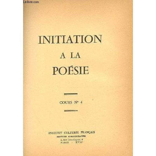 Cours N° 4. Initiation A La Poesie