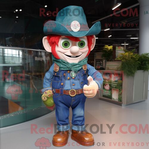 Costume Mascotte Redbrokoly De Calmar Jaune Habillé D Une Robe Midi Et De Coussinets De Pieds