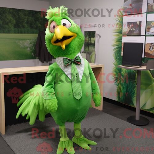 Costume Mascotte Redbrokoly De Brocoli Gris Personnage Habillé Avec Un Blouson Aviateur Et Des Colliers