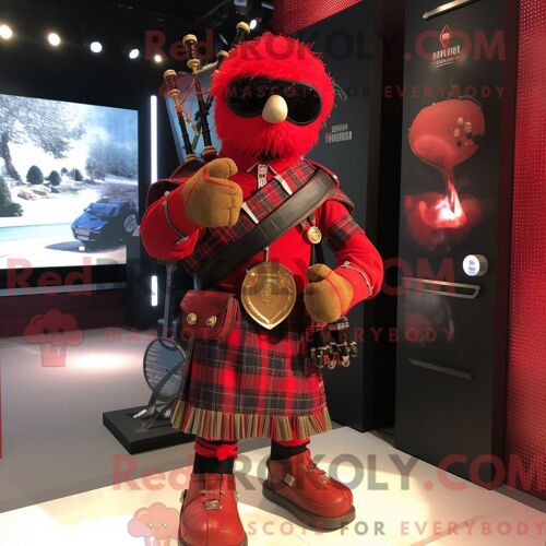 Costume Mascotte Redbrokoly De Puma Bleu Ciel Personnage Habillé Avec Un Col Roulé Et Des Ceintures
