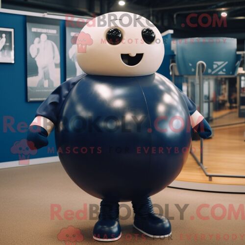 Costume De Mascotte Redbrokoly De Boulet De Canon Humain De La Marine Personnage Habillé Avec Un Sweat-Shirt Et Des Épingles À Cravate