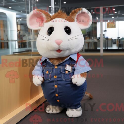 Costume Mascotte Redbrokoly D Épaulard Blanc Personnage Habillé Avec Une Jupe-Culotte Et Des Cravates