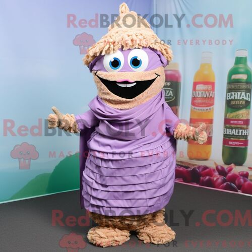 Costume De Mascotte Redbrokoly De Cerise Verte Personnage Habillé Avec Une Robe Midi Et Des Clips Pour Écharpe
