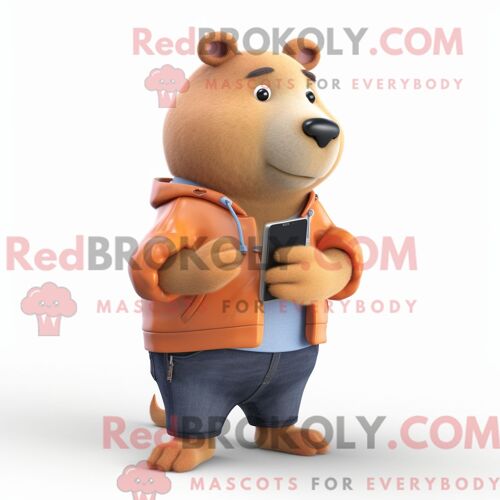 Costume De Mascotte Redbrokoly De Biryani Jaune Personnage Habillé D Une Veste En Cuir Et De Châles