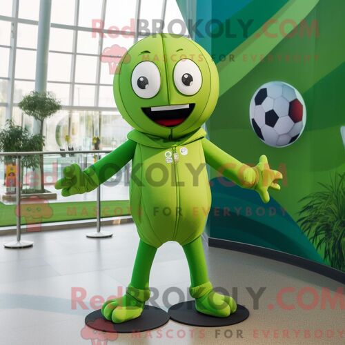 Costume Mascotte Redbrokoly De Ballon De Football Olive Habillé D Un Maillot De Bain Une Pièce Et De Mitaines