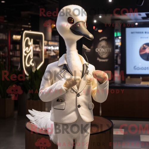 Costume De Mascotte Redbrokoly De Canard De Barbarie Bleu Sarcelle Habillé Avec Une Barboteuse Et Des Écharpes