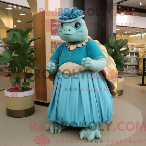 Costume De Mascotte Redbrokoly Tan Smilodon Habillé D Une Veste En Cuir Et D Épinglettes