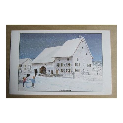 Carte Postale Double : Bonhomme De Neige, Susanna Huratli