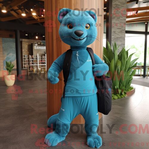 Costume Mascotte Redbrokoly D Ogre Marron Habillé Avec Un Pantalon De Jogging Et Des Pinces À Chaussures