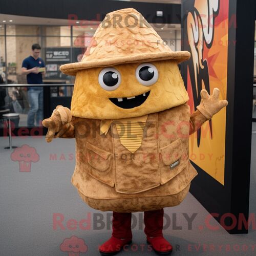 Mascotte Redbrokoly De Docteur Orange Personnage Habillé Avec Une Veste De Costume Et Des Boucles D Oreilles
